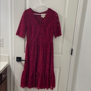 Gal Meets Glam Red Lace Dress